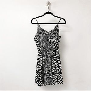 Macys BAR III‎ Mixed Animal Print Winter Holiday NYE Chic Mini Dress Black